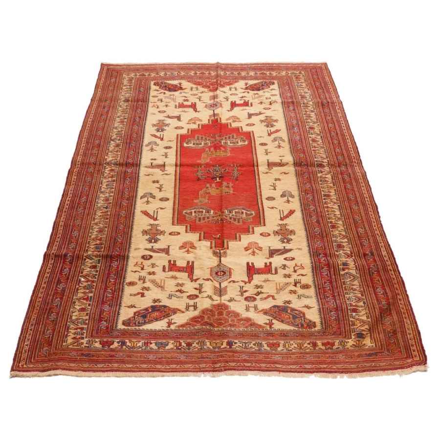 Parandegan Vintage Sirjan Kilim Rug – Authentic Handwoven Wool Textile