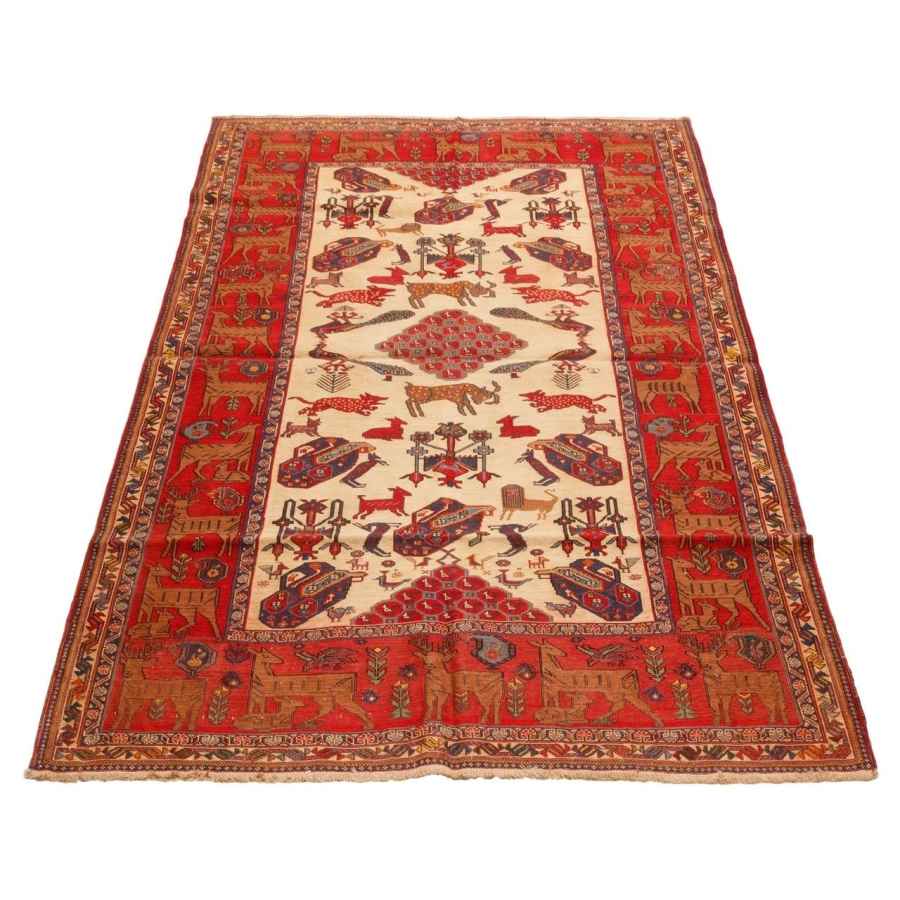 Wild Animal Vintage Sirjan Kilim Rug – Traditional Handwoven Wool