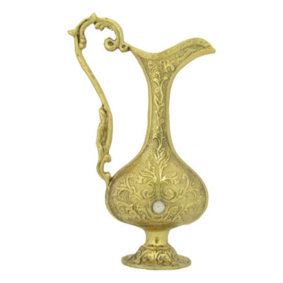 Decorative Brass Pitcher Handcrafted Indian Engraved Golden