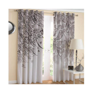 Persian Eyelet Curtain Printed Velvet Calligraphy