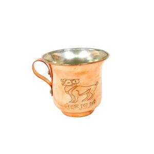 Persian Copper Cup – Handcrafted with Handle for Cold Drinks – Hammered Farvardin