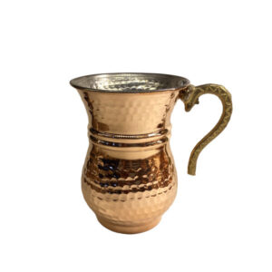 Persian Copper Cup – Handcrafted with Handle for Cold Drinks – Hammered Qalb