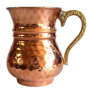 Persian Copper Cup – Handcrafted with Handle for Cold Drinks – Hammered Sheipouri