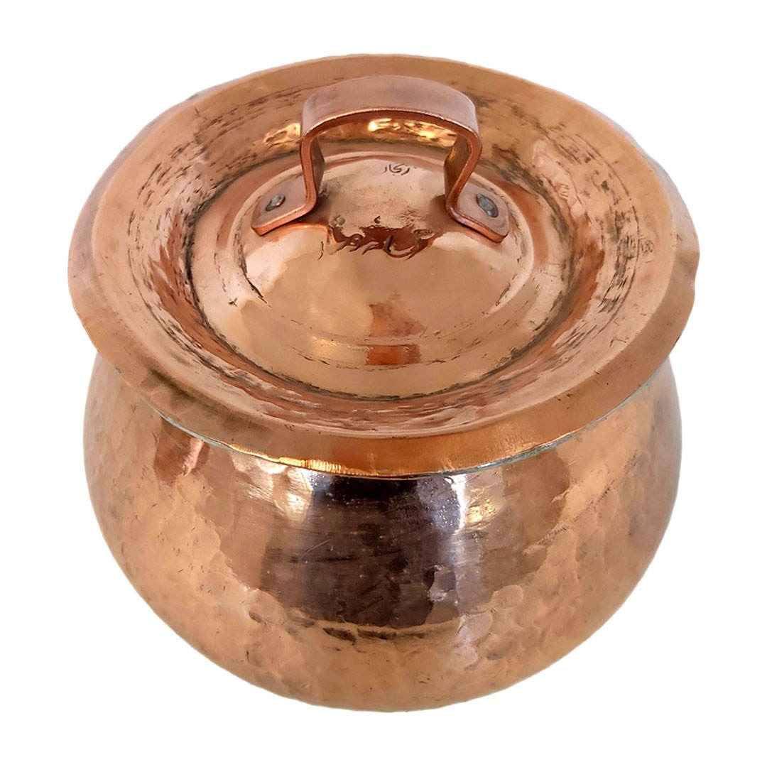 Persian Copper Cooking Pot – Traditional Hammered Round Shape