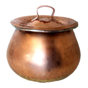 Persian Copper Cooking Pot – Traditional Hammered Round Shape