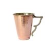 Persian Copper Cup - Set of 6 Handcrafted with Handle for Cold Drinks - Hammered Azari