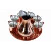 Persian Copper Cup - Set of 8 Handcrafted with Handle for Cold Drinks - Hammered with Pitcher
