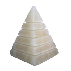 Pyramid Salt Lamp – Handcrafted Grooved Natural Stone Design