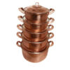 Persian Copper Cookware Set - Traditional Hammered Style (5-Piece Family Set)