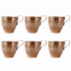 Persian Copper Cup - Set of 6 Handcrafted with Handle for Cold Drinks - Hammered Khomree