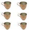 Persian Copper Cup - Set of 6 Handcrafted with Handle for Cold Drinks - Hammered Ctar