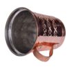 Persian Copper Cup - Set of 6 Handcrafted with Handle for Cold Drinks - Hammered Ava