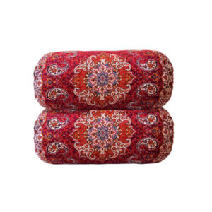 Traditional Persian Cylindrical Bolster Pillow with Elegant Termeh Fabric Salar