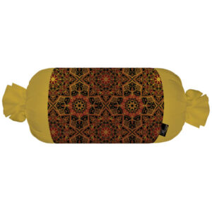 Traditional Persian Cylindrical Bolster Pillow with Velvet Fabric Atila