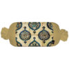 Traditional Persian Cylindrical Bolster Pillow with Velvet Fabric Beige
