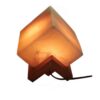 Persian Cube Salt Lamp - Handcrafted Mahla Design with Wooden Base