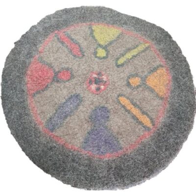 Persian Wool Felt Rug 100% Natural and Handmade Round