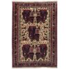 Vintage Persian Sirjan Barad Rug (Tribal Geometric Medallion Pattern) - Cream Wool