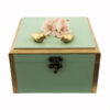 Wooden Box for Gift Giving with Artistic Pattern Flowers & Birds