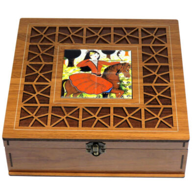 Persian Wooden Tea Organizer Chest – Handcrafted Storage - Khatoon