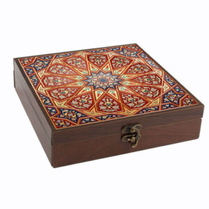 Majnoon Theme Wooden Tea Storage Chest – Persian Organizer Box