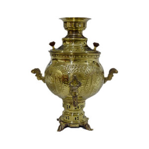 Persian Brass Samovar Decorative Charcoal Tea Maker Floral Motifs 6-Liter