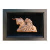 Handmade Framed Persian Engraved Copper Art Ancient Horned Horse