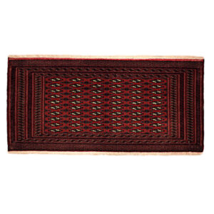 Hand-Knotted Persian Khorasan Inour Rug (Tribal Bukhara Design Pattern) – Red Wool