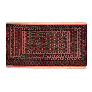 Hand-Knotted Persian Khorasan Inour Rug (Tribal Bukhara Design Pattern) – Red Wool