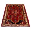 Hand-Knotted Persian Hamadan Ghermez Rug (Tribal Geometric Medallion) - Red Wool