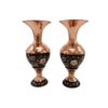Set of Handcrafted Persian Engraved Copper Vases and Bowl, Featuring the G32 Model with a Stunning Floral Motif