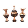 Set of Handcrafted Persian Engraved Copper Vases and Bowl, Featuring the G33 Model with an Elegant Floral Pattern