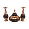 Set of Handcrafted Persian Engraved Copper Vases and Bowl, Featuring the G35 Model with a Classic Floral Motif