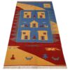 Qajari Blue Animal Motif Kilim Rug - Handwoven Fars Wool