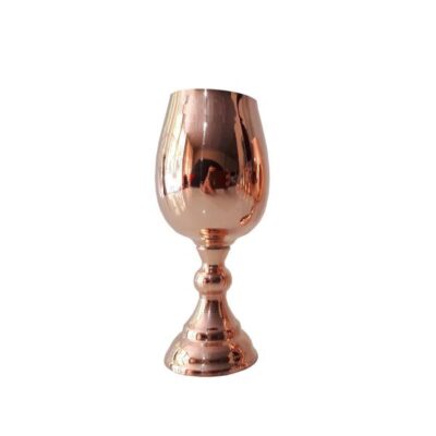 Handcrafted Persian Copper Wine Glass Stemware – Hammered Model Shiny