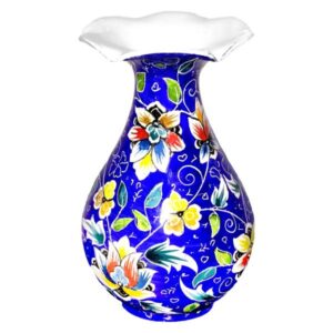 Decorative Copper Vase Hand-Painted with Persian Minakari Enamel, Featuring the Blue Sky Model for a Fresh Floral Display of Single Stems