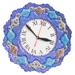 Handcrafted Persian Copper Wall Clock – Minakari Enameled