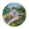 Decorative Pottery Wall Plate Hand-Painted Cottage