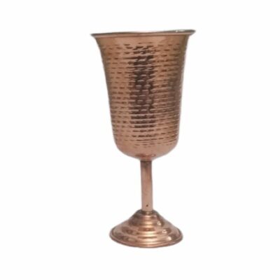Handcrafted Persian Copper Wine Glass Stemware - Hammered Model Aseman