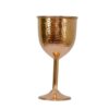 Handcrafted Persian Copper Wine Glass Stemware - Hammered Model Khorshidi