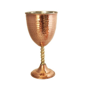 Handcrafted Persian Copper Wine Glass Stemware – Hammered Model Mehrafarin