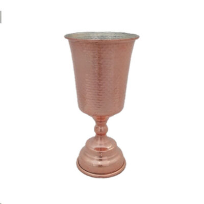 Handcrafted Persian Copper Wine Glass Stemware - Hammered Model Tulip