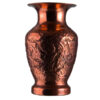 Handcrafted Persian Engraved Copper Vase with a Flared Silhouette, Featuring a Beautiful Flower and Bird Design