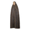 Dark Brown Patterned Namaz Outfit – Traditional Overhead Hijab