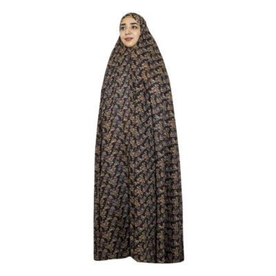 Dark Brown Patterned Iranian Chador for Women for Everyday Home Wear