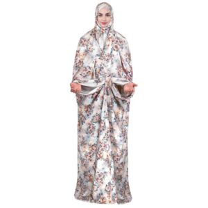 Islamic Namaz Chador for Women Ideal for Praying – White Floral