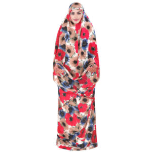 Islamic Namaz Chador for Women Ideal for Praying – Red Flower