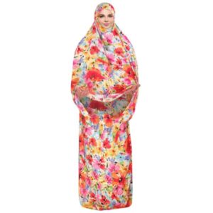 Islamic Namaz Chador for Women Ideal for Praying – Watercolor Flowers