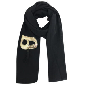 Persian Solid Black Shawl with Hich Calligraphy