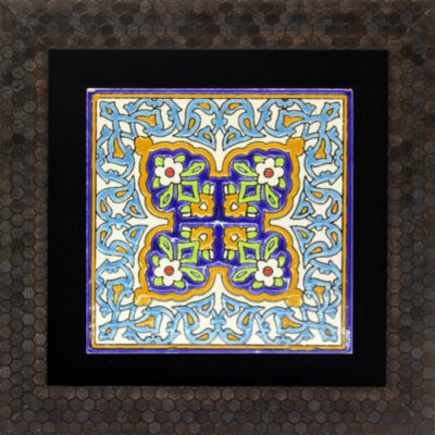 Persian Abrak Decorative Ceramic Tile – Floral Iranian Wall Decoration